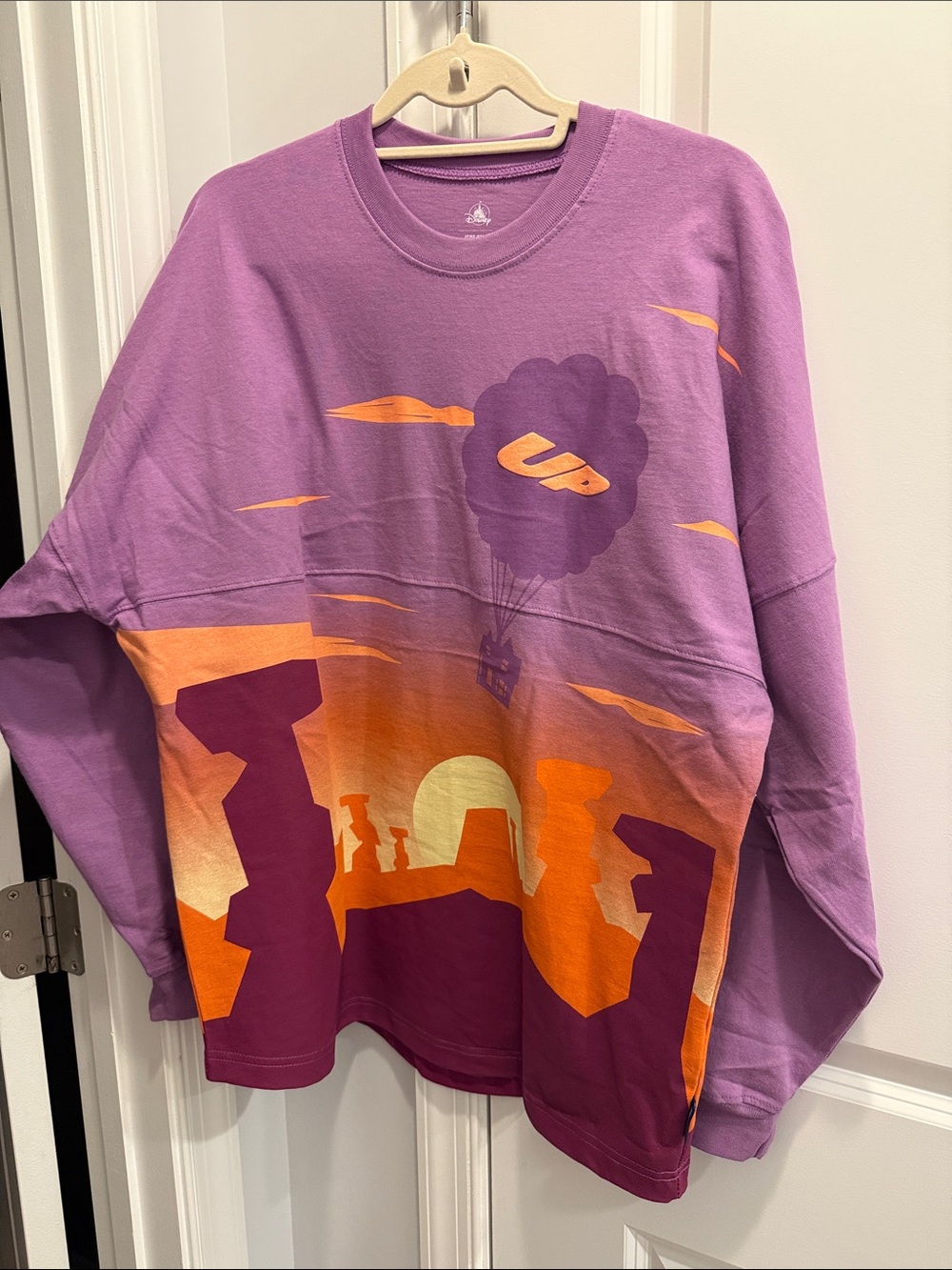 Spirit Jersey Purple & Orange 'Up' Graphic Long Sleeve Sweatshirt